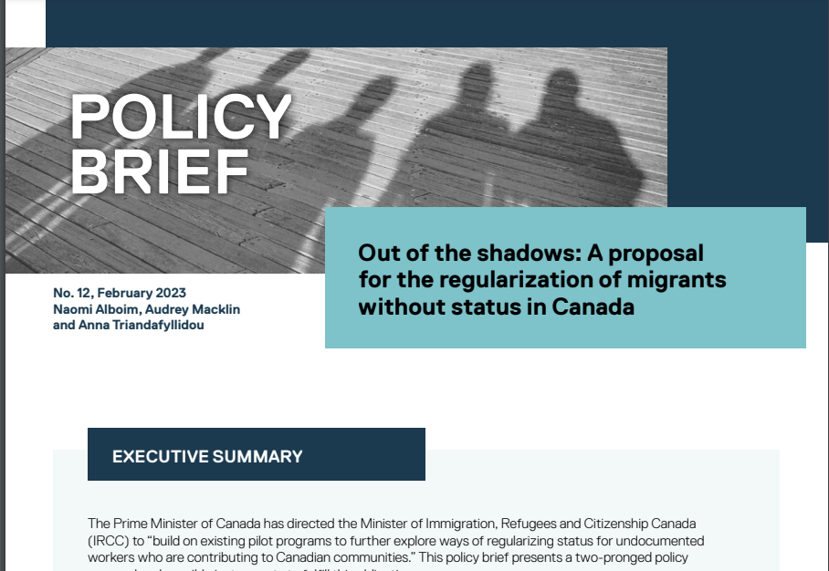 top half of policy brief cover page, authors names, title, affiliations 