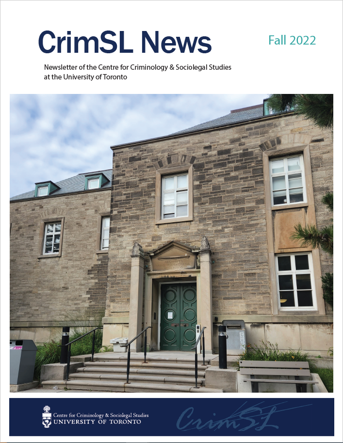 Cover page for the Fall 2022 edition of CrimSL News. Image: entrance to the Canadiana Gallery