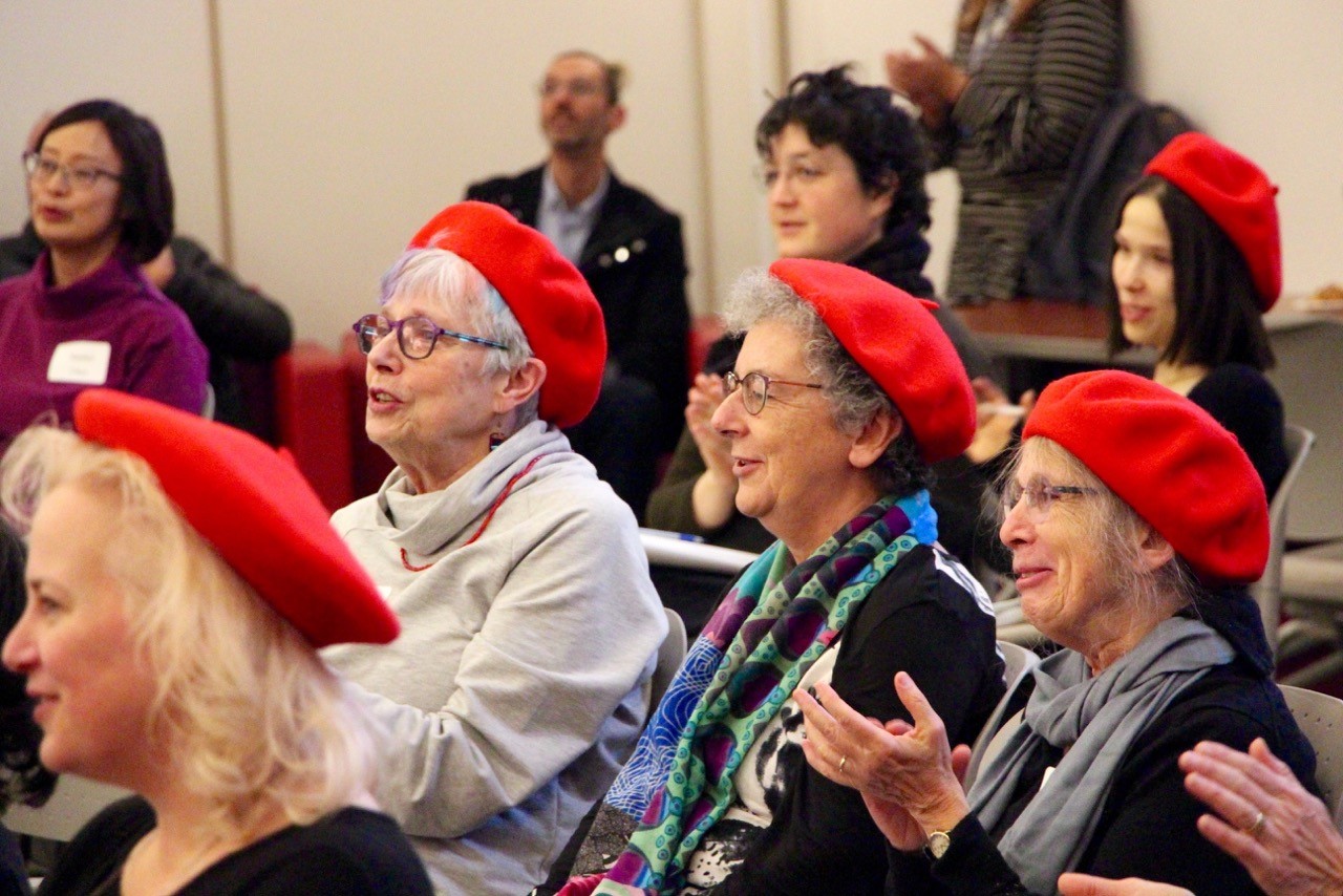 Audience wearing hats