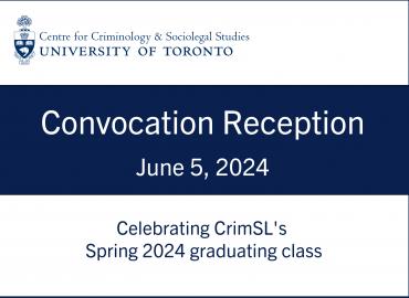 event graphic for Spring Convocation Reception with text details, CrimSL signature