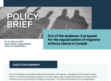 top half of policy brief cover page, authors names, title, affiliations 