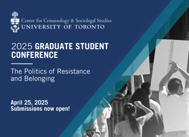 event graphic with text details, colour, protestor photo, CrimSL signature