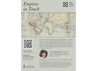 Flyer for LHE Empires in Touch Conference, map, logos